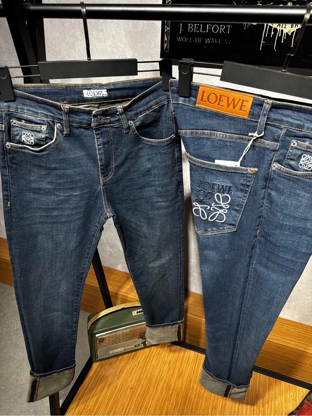 Loewe Indigo Embroidered Anagram Jeans